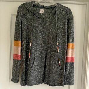 Nic + Zoe Textured Long Sleeve Hoodie Sweater Size L